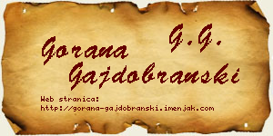 Gorana Gajdobranski vizit kartica